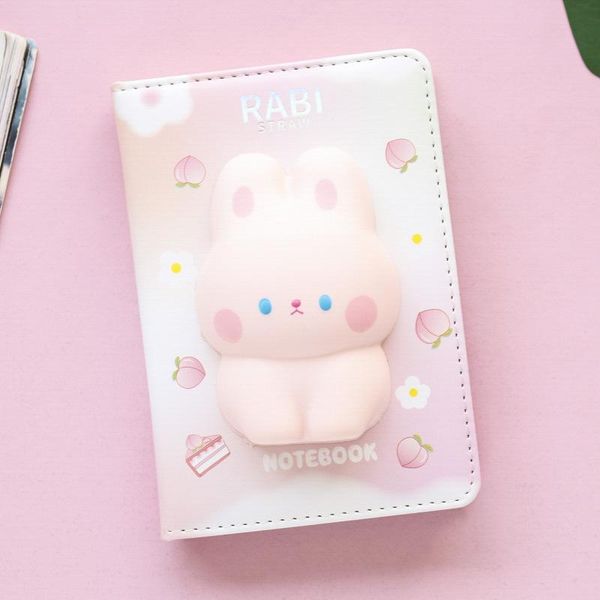 

notepads a6 stress relief 3d sponge cute diary notebook, Purple;pink