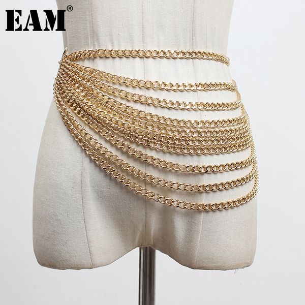 

eam metal chain split joint irregular long belt personality women new fashion tide all-match spring autumn 2021 1db564, Silver