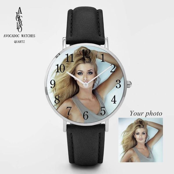 

wristwatches design picture custom logo watch po face printing wristwatch customized unique diy gift silver rose gold leather strap, Slivery;brown