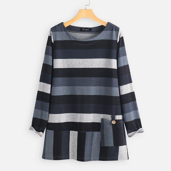 

women's blouses & shirts 2021 spring fashion striped blouse zanzea women long sleeve casual o neck tunic female blusas chemise mujer r, White