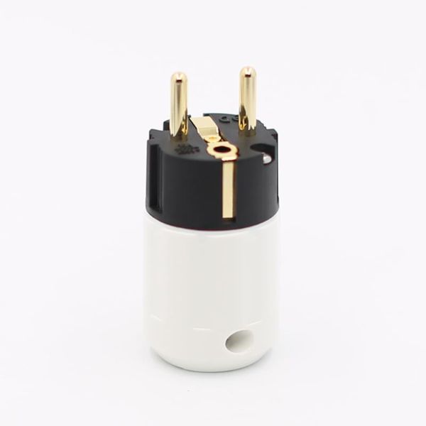 

smart power plugs 2pieces 24k gold plated schuko male plug hifi eu