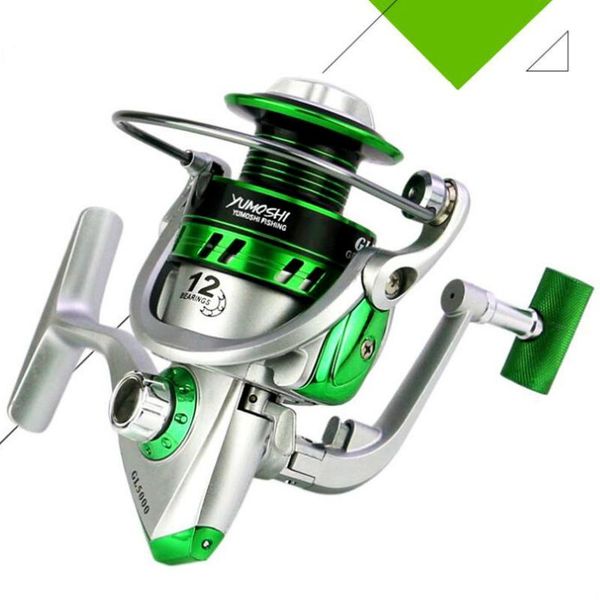 

12bb ball bearings saltwater spinning fishing reel gear ratio 5.5:1 right/left metal spool tackle baitcasting reels