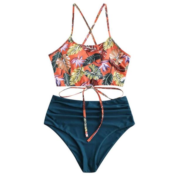 

women's swimwear swimsuit high waist push up bow bandeau printed separate woman beach brazilian bikini bathing suit, White;black