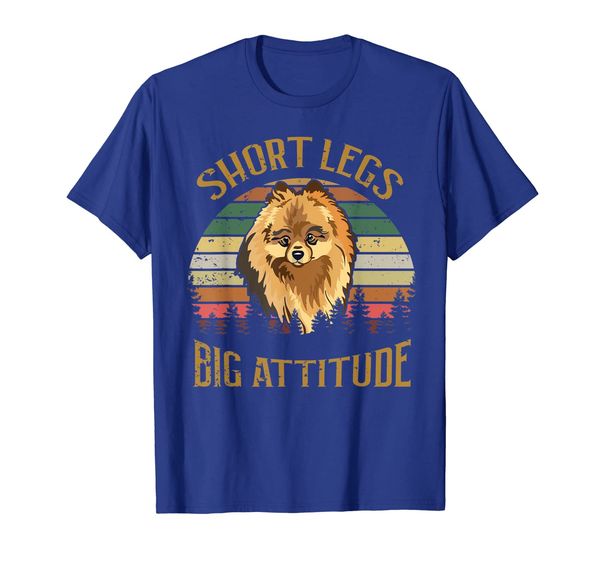 

retro vintage short legs big attitude pomeranian tshirt gift, White;black