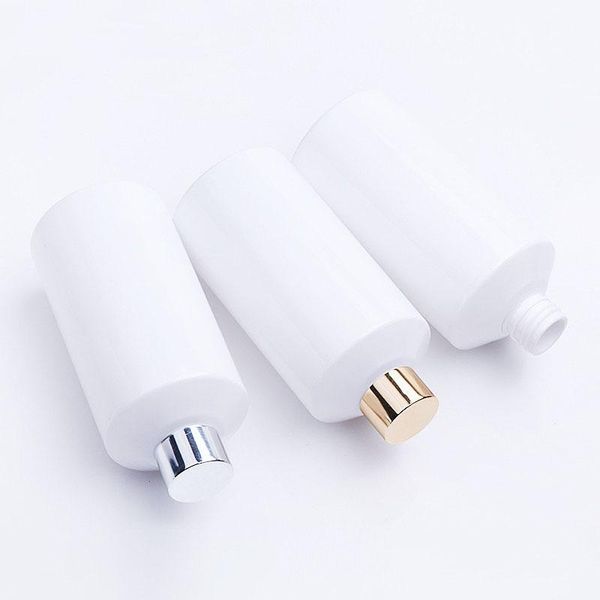 

storage bottles & jars 300ml x 20 shiny silver gold screw lid cosmetic container aluminium cap plastic lotion for travel packaging