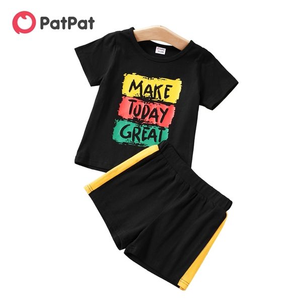 

arrival summer 2-piece baby / toddler boy letter and shorts set for kids clothing sets 210528, White