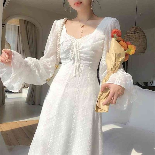 

vintage fairy dress women elegant designer chiffon dress long sleeve french party midi dress casual women's clothing autumn 210806, Black;gray