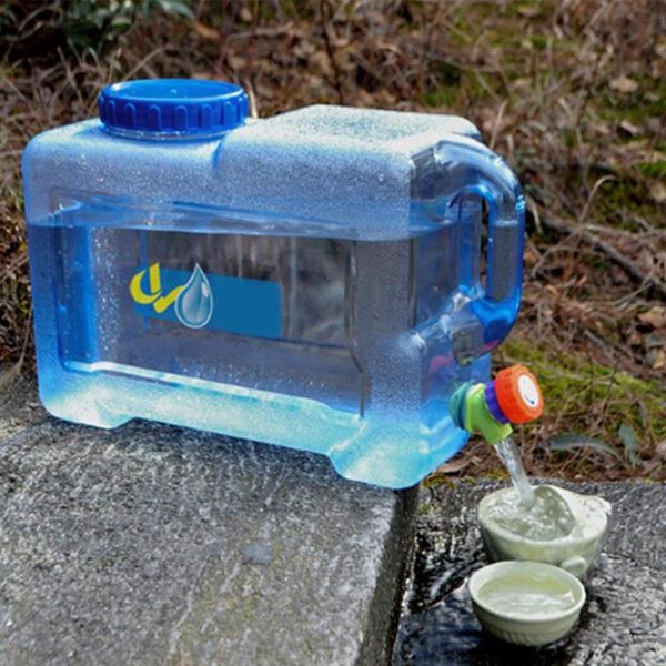 

car organizer 12l driving water bucket pc thickened camping tank portable container with faucet for hiking picnic