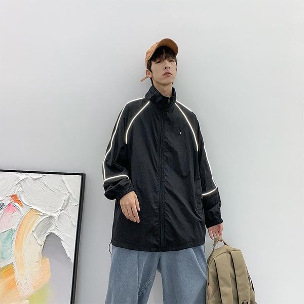 

men's jackets jacket windbreaker spring autumn fashion fitness men hooded casual thin sun protection coat sport clothing, Black;brown
