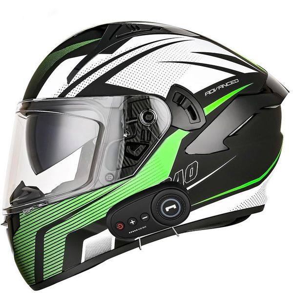 

motorcycle helmets dot approved abs double anti-fog visors bluetooth headset integrated full face helmet detachable liner msfhx9k10