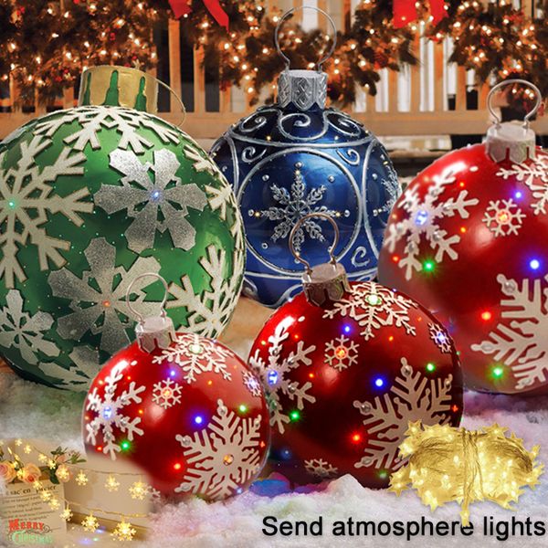 

2021 New 1pcs 60cm Christmas Bas Christmas Tree Decorations Outdoor Atmosphere Infatabe Toys For Home Christmas Gift Ba