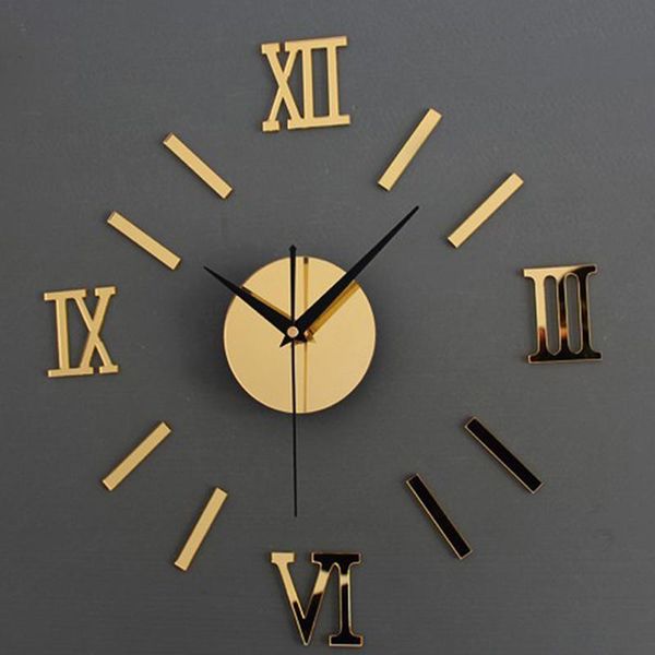 

wall clocks 3d big acrylic mirror clock diy quartz watch still life modern home