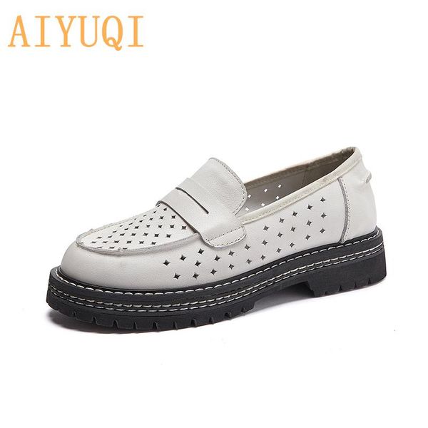 

women shoes summer 2021 british style retro real leather ladies thick-soled natural skin sandals dress, Black
