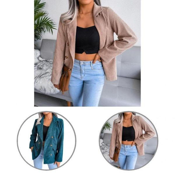 

women's suits & blazers women moderate thickness buttons blazer autumn winter jacket solid color for dating, White;black