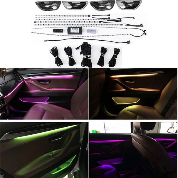 

interior&external lights 9-color automatic conversion for 5 series f10 f11 f18 2010-2021 car neon interior door ambient light decorative