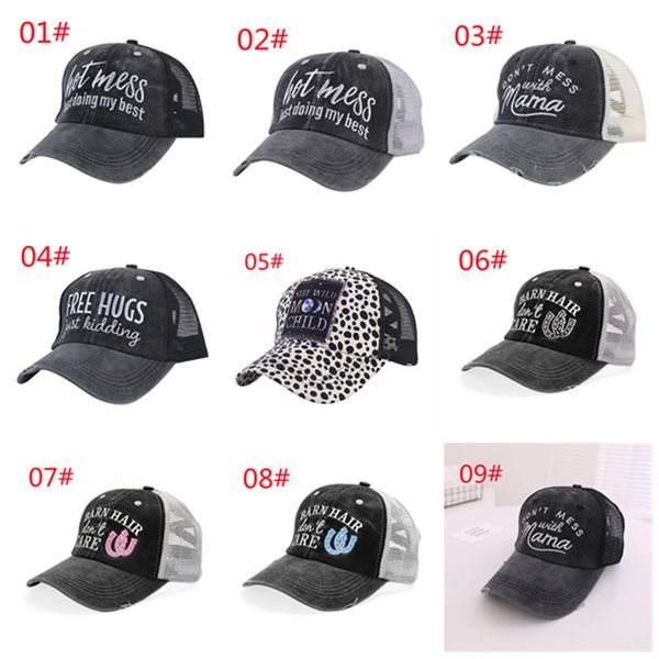 

horsetail embroidered ball caps lady fashion accessories baseball cap mesh ventilation sun hat leisure summer sunshine, Blue;gray