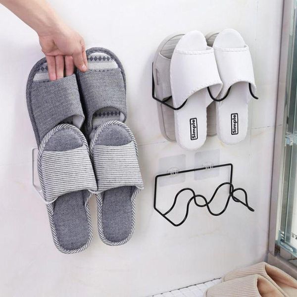 

clothing & wardrobe storage shoes shelf holder double layers wall mounted adhesive metal racks hanging sticky home organizers