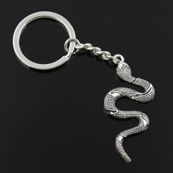 

new fashion men 30mm keychain diy metal holder chain vintage snake cobra 53x23mm bronze silver color pendant gift