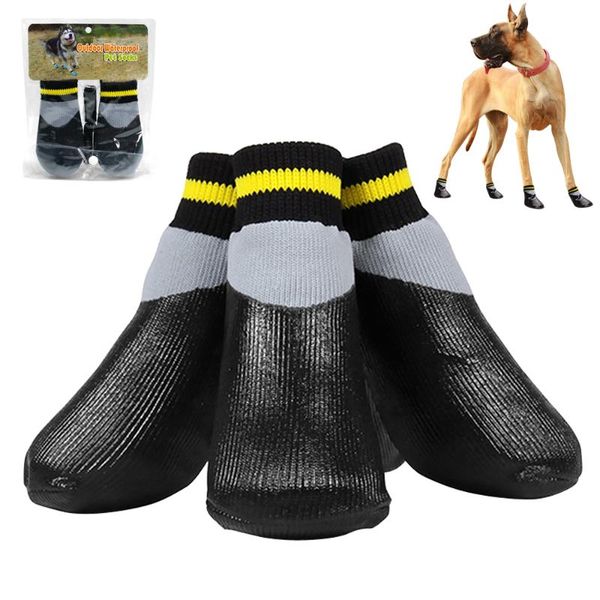 

dog apparel 4pcs/set outdoor waterproof nonslip anti-stain cat socks booties shoes wth rubber sole pet protector for small large