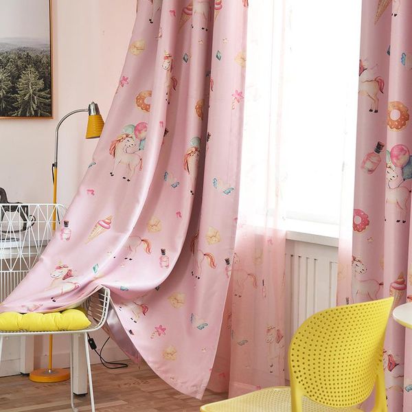

curtain & drapes licorne korean children's printed shading curtains for living dining room bedroom.