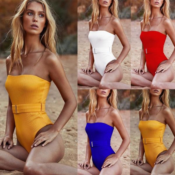

swimsuit woman one piece 2021 monokini string off shoulder bikini push up bathing suit swimming for women one-piece suits