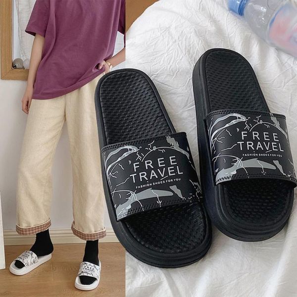 

slippers cartoon women shoes fashion casual open toe outdoor beach ladies shower female chaussure femme mujer, Black