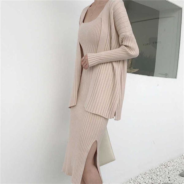 

two piece dress women peals sweater suits long sleeve off shoulder pullovers elegant woman knitted jumpers skirts set hens, White
