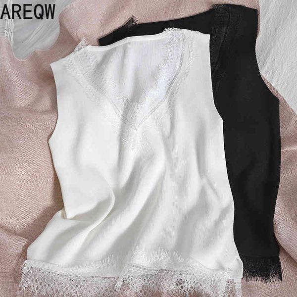 

women's summer clothing knitted tank camis women black 210507, White