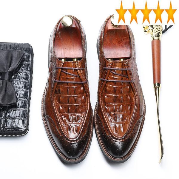 

dress shoes leather genuine men italy luxury design wedding pointed toe business casual footwear 2021, Black