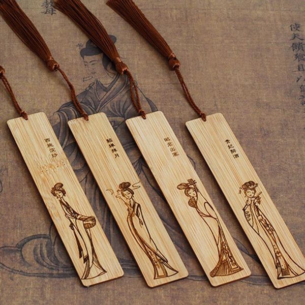 

bookmark 4pcs wooden bookmarks classic vintage hollow retro chic fir gifts dom668