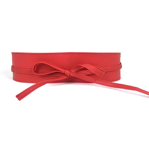 

belts corset wide clothes accessories women waistband dress decor durable portable pu leather wrap around belt bowknot tie lightweight, Black;brown