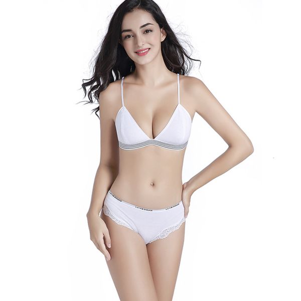 

underwear women's rimless bra suit comfortable sports thin cotton, Red;black