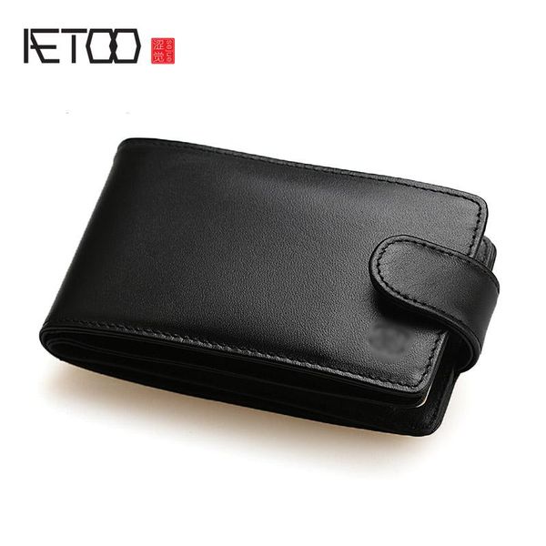 

card holders aetoo men's leather business large capacity multi-card bank baotou layer cowhide 24 position, Brown;gray