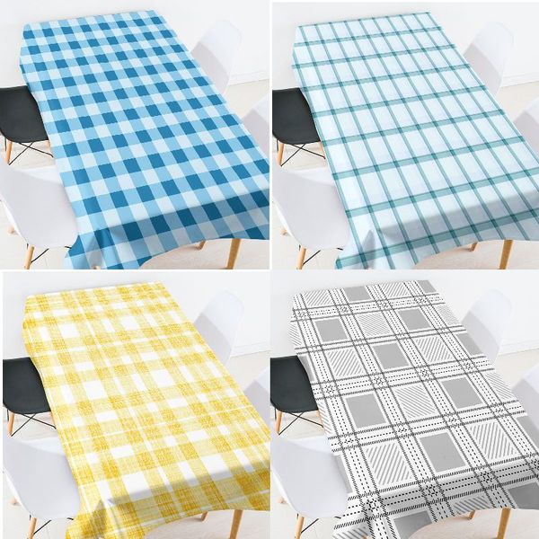 

table cloth color geometric striped lattice set wedding decoration flexible glass protector rectangular tablecloth