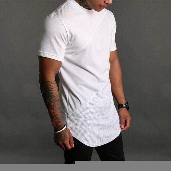 

men's t-shirts summer fashion clothing short sleeve bodybuilding fitness sports shirts brand men breathable casual t-shirt, White;black