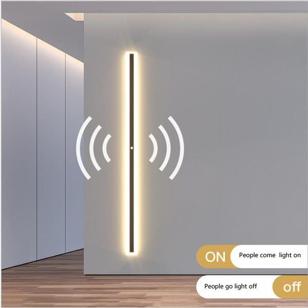 

wall lamp minimalist strip induction aisle living room background modern staircase