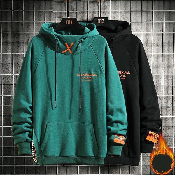 

men's hoodies & sweatshirts teddy sweter with mn's hood, lrge nd thick cot turtleneck, winter q528, Black