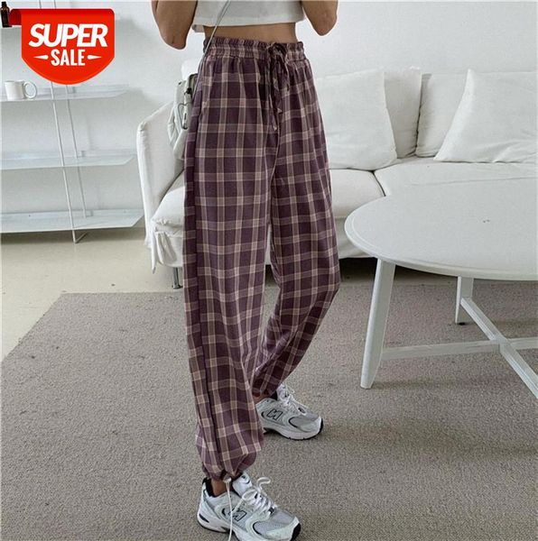 

ins pink plaid straight bm wind drop feeling hyuna casual pants #306b, Black;gray