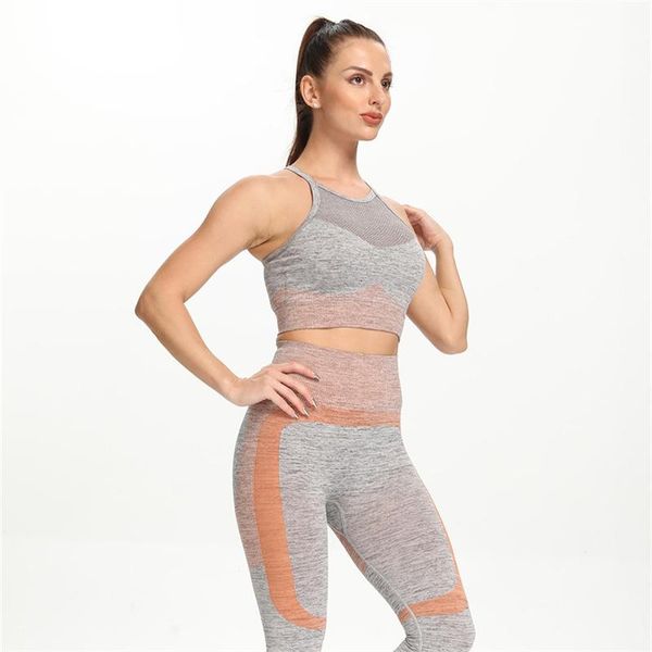 

yoga outfit 2 pcs feminine fitness sports bra cycling gym hip-lifting high elasticity nine cent pants seamless hollow set