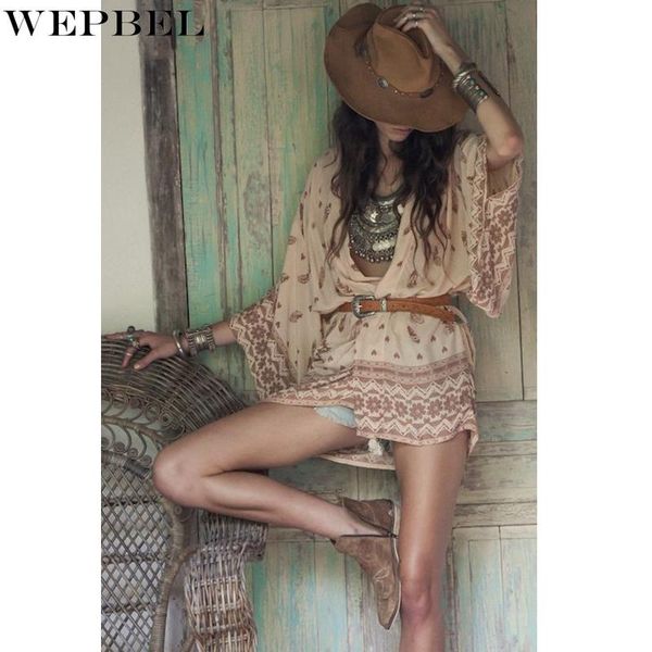 

women's jackets wepbel beach cardigan coat half flare sleeve casual loose printed summer fashion sun protection bikini cover up, Black;brown