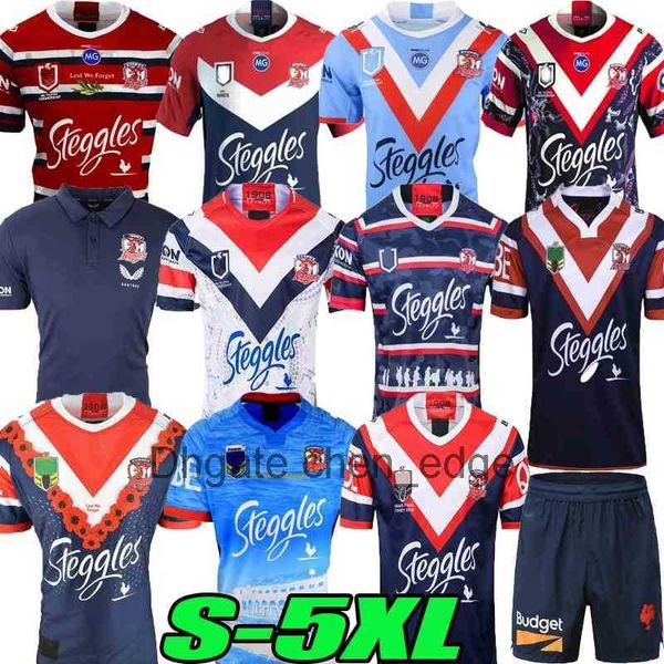 

2021 2022 australia sydney rooster rugby jerseys 19 20 21 22 mens indigenous nrl league training polo shirt vest pants shorts, Black;yellow