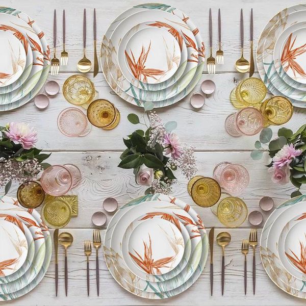 

dishes & plates bone porcelain plate chinese hand-painted colored tableware el western steak dish creative home decoration