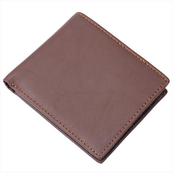 

wallets casual men's wallet short retro genuine leather seat with coin pocket and po window, Red;black