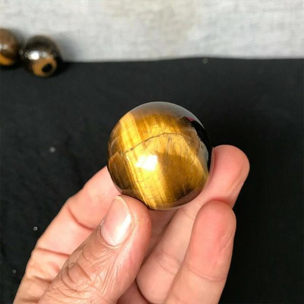 

decorative objects & figurines 1pcs tiger eye rare natural carving sphere ball wholesale crafts healing chakra reiki stand carved stone