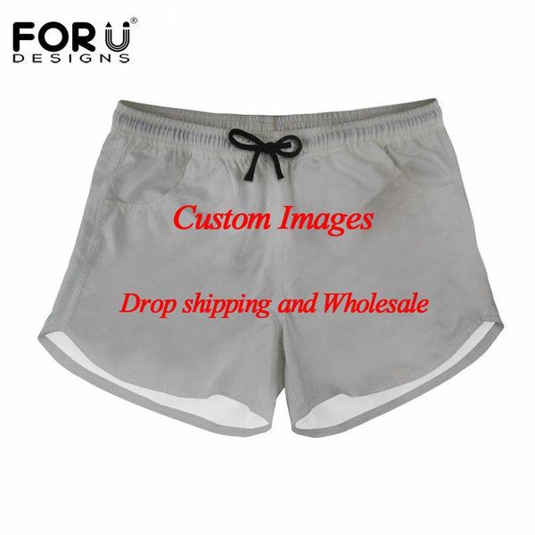 

women's shorts forudesigns custom images 2021 summer women short casual breathable home girls lady quick dry fitness drop, White;black