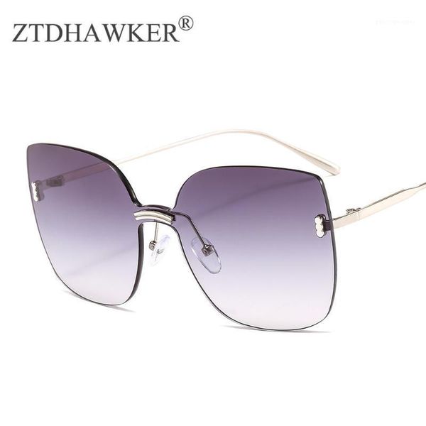 

sunglasses trendless frameless fashion women square siamese spectacles universal wild personality glasses, White;black