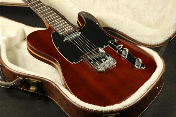 

quality mahogany body maple core in middle of body brown electric guitar