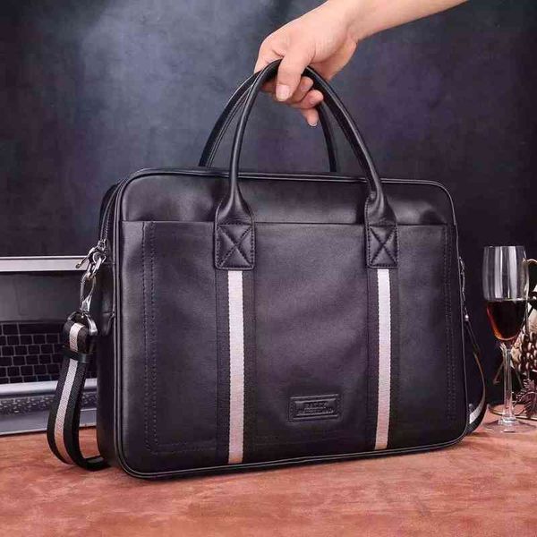

handbag 2021 sewing men's zipper soft handle black makeup storage solid color business horizontal square shoulder bag