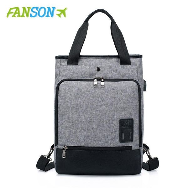 

backpack fanson couple 14-inch lapbag slim multi-functional waterproof usb charging casual for both men and women