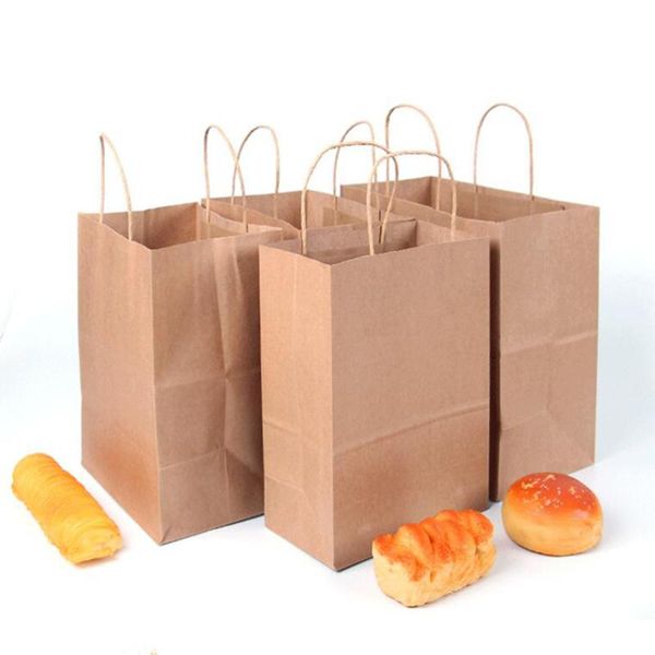 

pcs kraft paper packing bags with handle cookies gift diy wedding party favour supplies (20x27x11cm) wrap